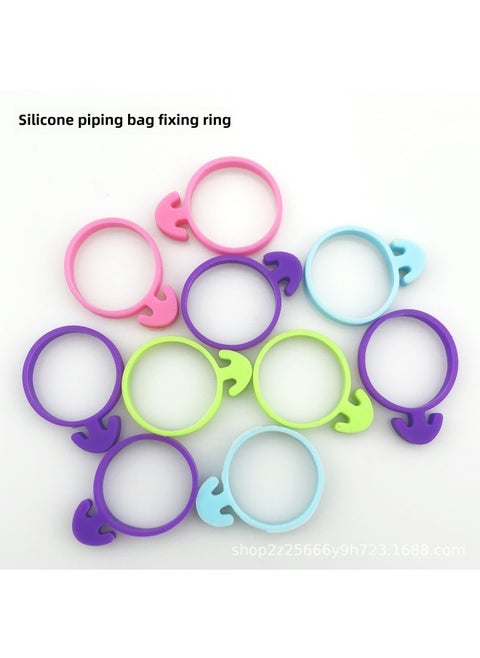 Multicolor Silicone Fixed Ring Cream Squeeze Flower Bag Fixed Ring Auxiliary Ring Decorating Bag Tying Rope Silicone Sealing Ring Factory-Specifications:Fixed Ring Sky Blue