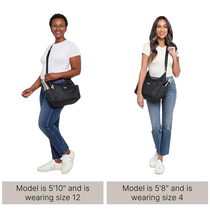 Baggallini Essential Hobo Crossbody Bag for Women - Built-in RFID Card Holder - Hobo Travel Bag with Luggage Sleeve - Image 4