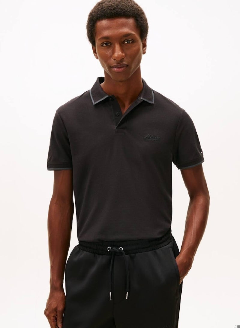 TOMMY HILFIGER Twill Embroidered  Logo  Regular Polo Shirt - Image 1