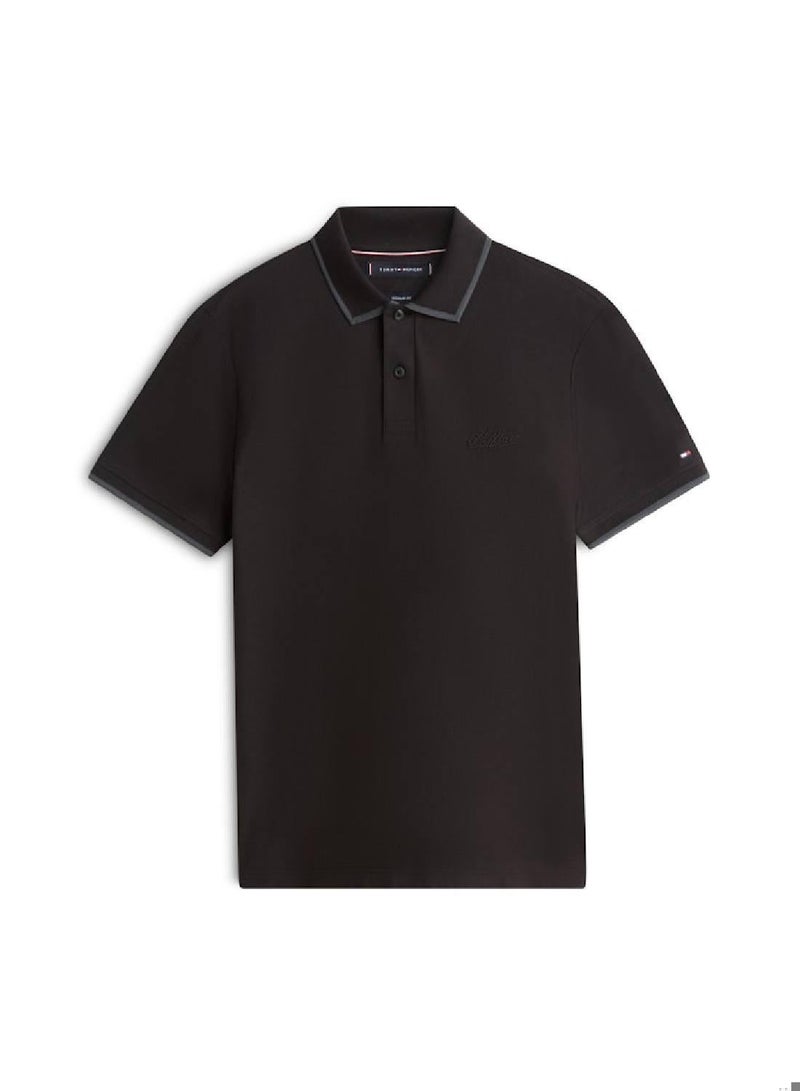 TOMMY HILFIGER Twill Embroidered  Logo  Regular Polo Shirt - Image 4