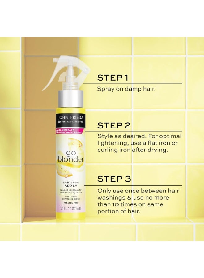 John Frieda John Frieda Go Blonder Lightening Spray, Gradually Lightens Blonde Color, For Natural or Color-Treated Hair, Formulated with a Citrus Bontanical Blend, Paraben Free, 3.5 Oz, Pack of 2  - Image 3
