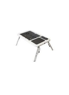 BJM Portable Laptop Table With Cooling Fan Black/White 