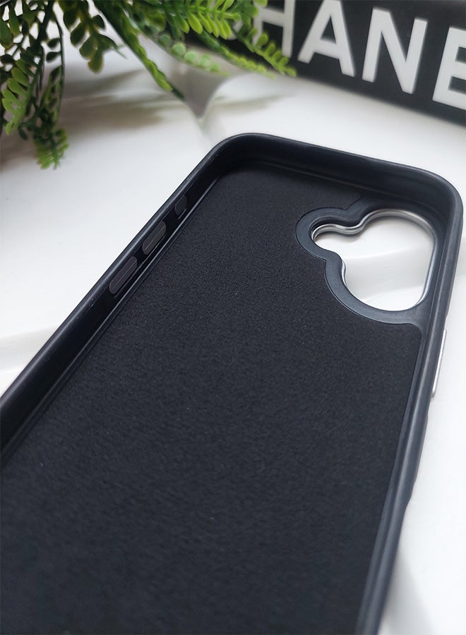 Magnetic Carbon Fiber Back Case for iPhone 16, Rugged Shockproof MagSafe Phone Case, Ultra Slim Case with Padded Interior to Prevent Your Phone's Back from Scratches, Supports Wireless Charging, Heavy Duty Protection and Anti-Scratch, for iPhone 16 - Black