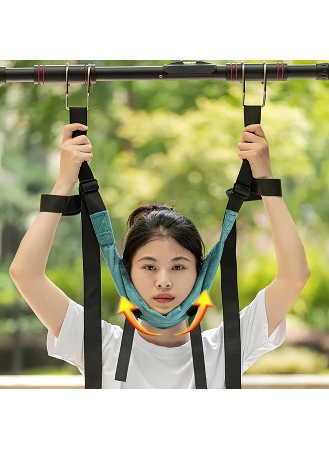 Adjustable Neck Relaxation Strap Resistance Band Hook Mounted Hands Free Weighted Stretcher - Image 2