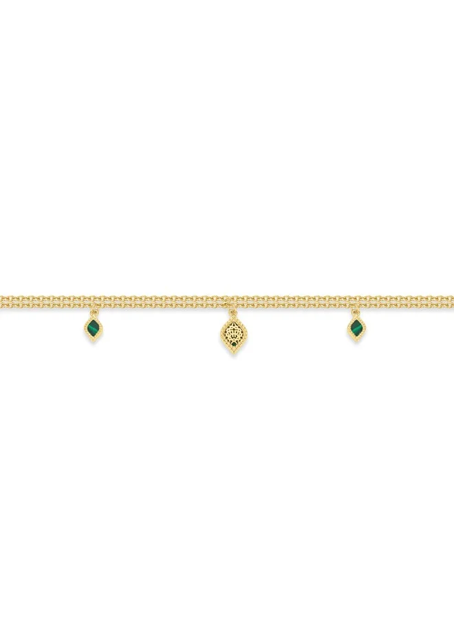 شيروتي 1881 Esmeralda Gold Plated Malachite Crystals Bracelet