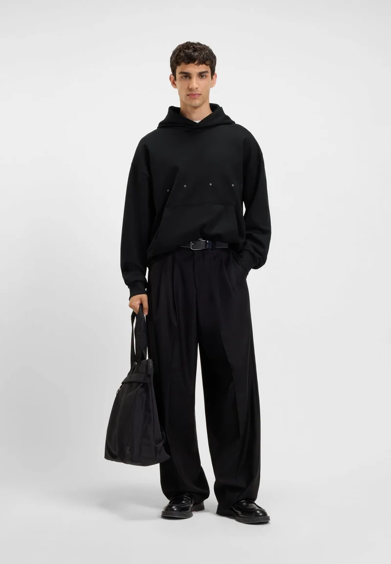 HUGO Black HUGO x apoh oversized-fit hoodie in cotton terry with ballerina artwork for Men | Best Price UAE