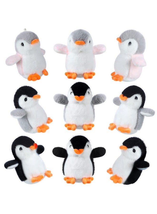 Sosation 9 Pcs Mini Penguin Stuffed Plush Toys 4.3 Inch Cute Penguin Stuffed Small Penguin Stuffed Animal Hanging Penguin Toys Penguin Party Decorations For Bag Penguin Pendant Party Favor Gift (Cute Style)  - Image 2