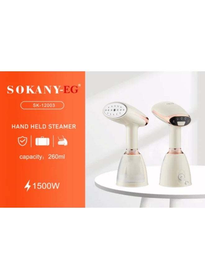 Sokany 1500W Steam Iron with 260ml Large Storage Capacity, Model 12003 - White - Image 4