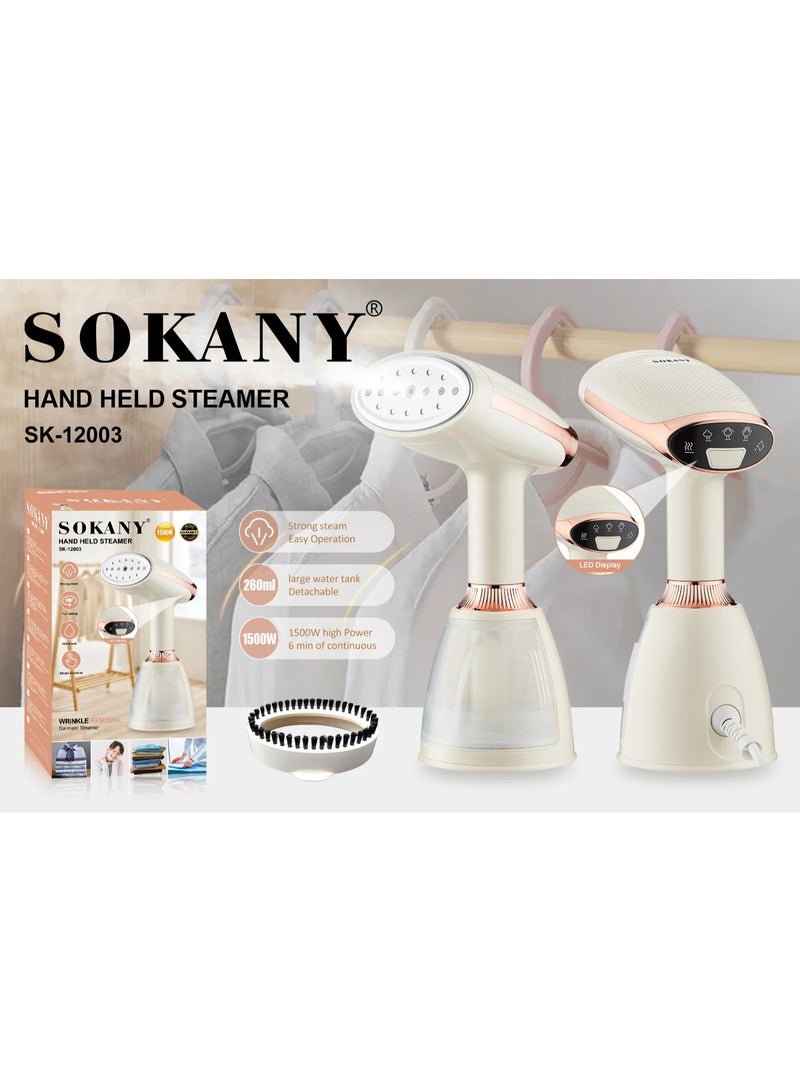 Sokany 1500W Steam Iron with 260ml Large Storage Capacity, Model 12003 - White - Image 2