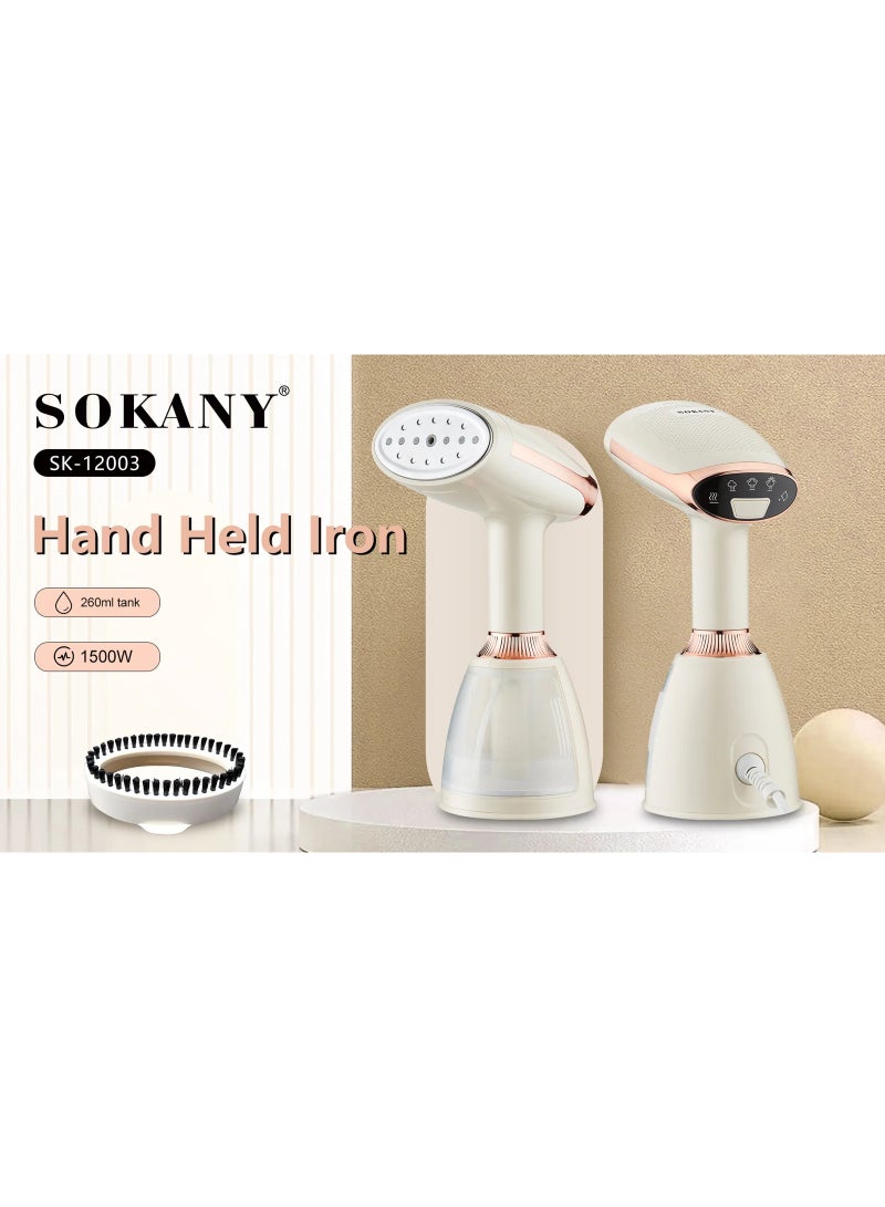 Sokany 1500W Steam Iron with 260ml Large Storage Capacity, Model 12003 - White - Image 3