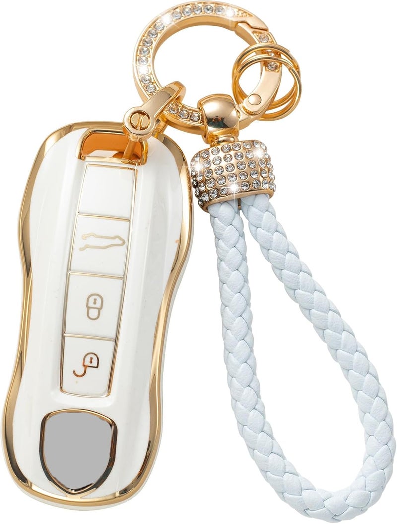 Gematay Porsche Key Fob Cover with Keychain Lanyard - Image 1