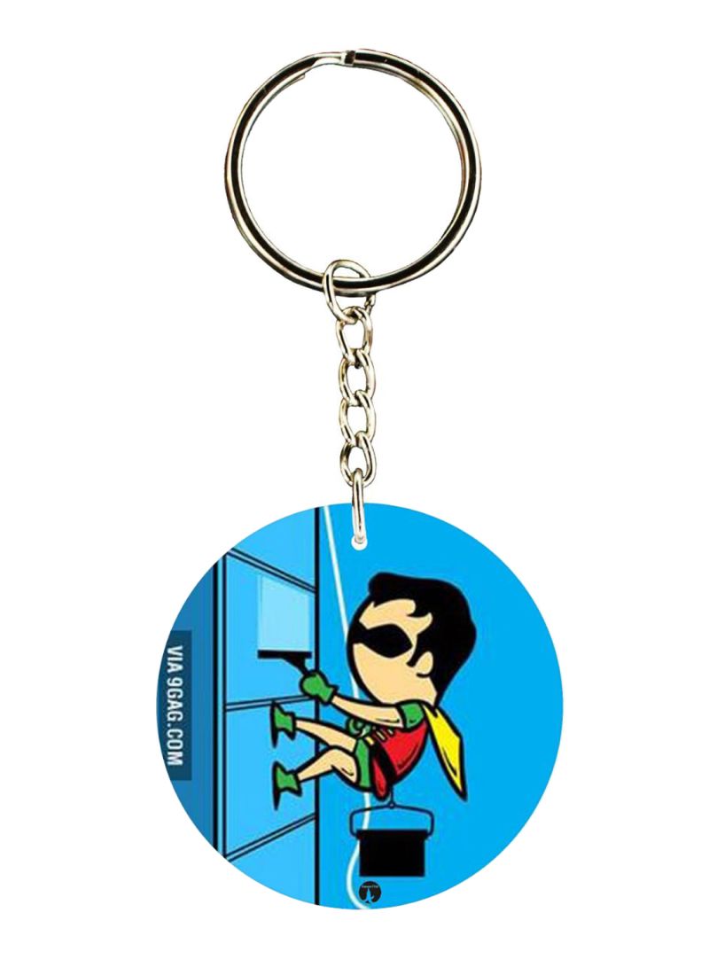 Double Sided Robin Printed Keychain