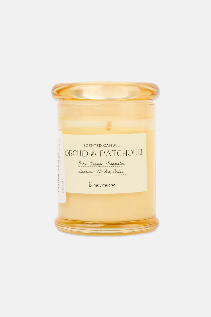 Muy Mucho Orchid And Patchouli Scented Candle, Yellow