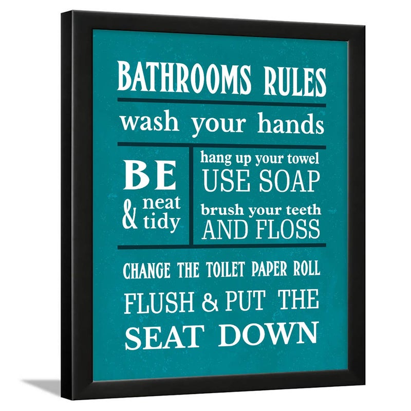 Chaka Chaundh Chaka Chaundh bathroom poster bathroom posters with frame bathroom quotes framed posters bathroom etiquette poster bathroom rules poster 14 X 11 inches Aqua