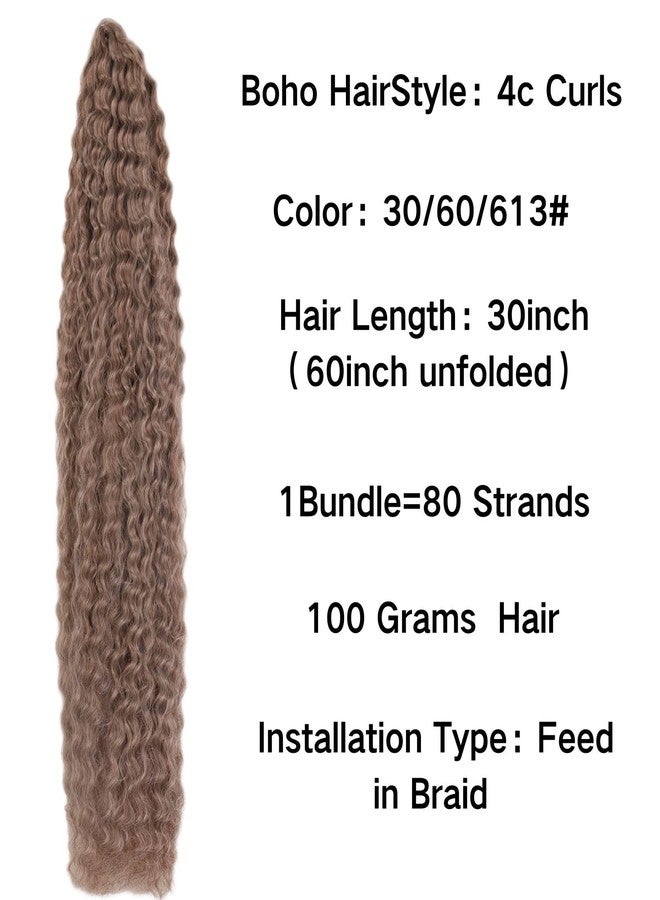 Leticia Ash Brown Braiding Hair Pre stretched Italian Curls Braiding Hair Crochet Boho Hair Braids Synthetic Non Toxic Hypoallergenic Knotless Fulani - Image 2