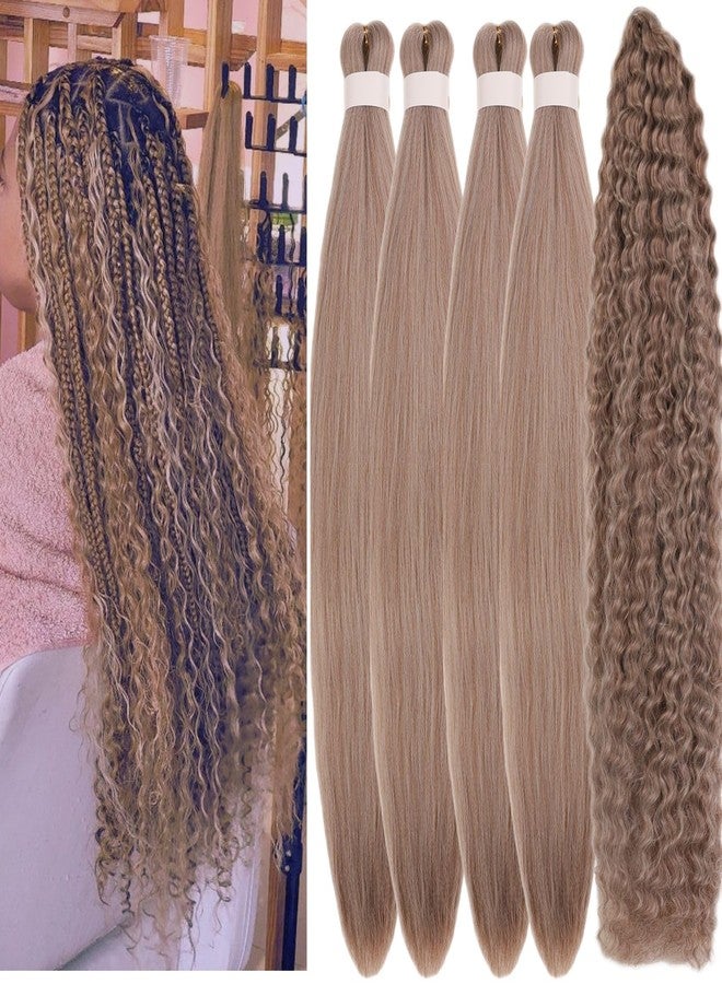 Leticia Ash Brown Braiding Hair Pre stretched Italian Curls Braiding Hair Crochet Boho Hair Braids Synthetic Non Toxic Hypoallergenic Knotless Fulani - Image 1