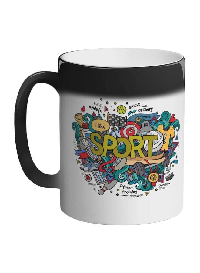 RYN Sports Printed Colour Changing Coffee Mug Black 11ounce