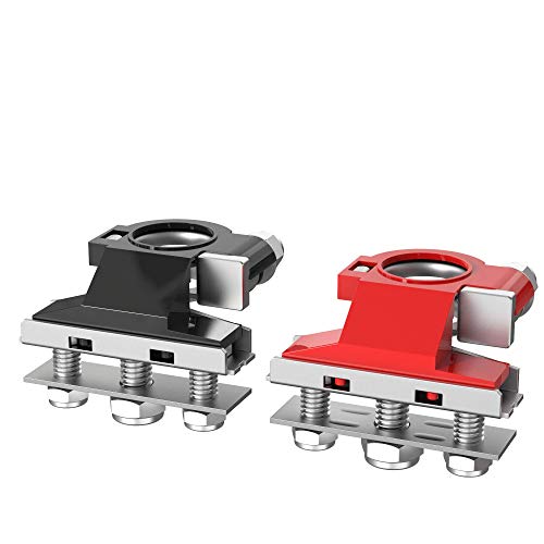 HUSUKU 2pcs 12V Automotive Top Post Car 3 Way Battery Wire Cable Terminals Clamp Connectors Kit Positive and Negative Set Red & Black - Image 5