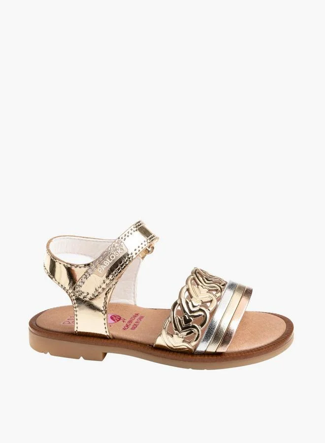 Pablosky Girls Strap Sandals With Hook And Loop Closure