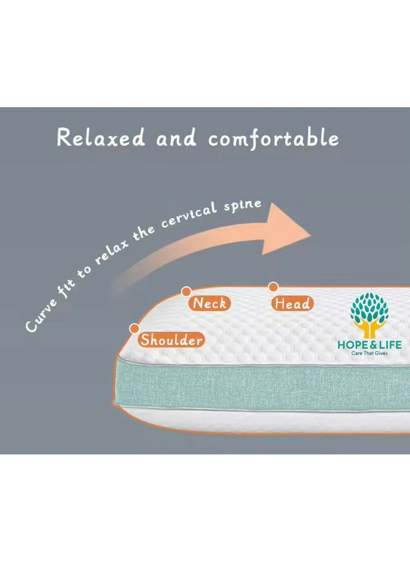 Hope And Life - Medical Memory Foam Pillow For Treating Neck And Shoulder Pain, Anti-Microbial And Anti-Allergic - 68*40*13 cm - Image 1