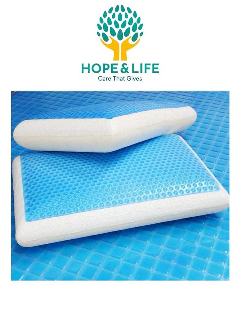 Hope And Life Medical Memory Foam Pillow With Gel For Treating Neck And Shoulder Pain, Anti-Microbial And Anti-Allergic 25*24 cm- 60*40*13 cm - Image 3