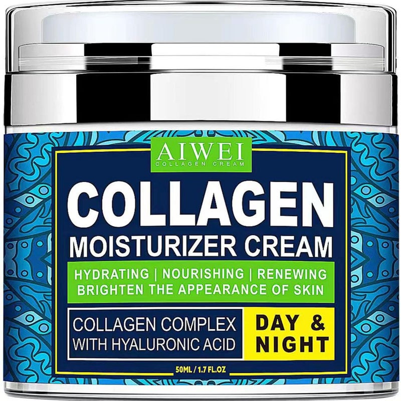 AIWEI AIWEI Face Moisturizer Collagen Cream - Moisturizing, Hydrating & Recovery - Day Night Face Cream with Retinol and Hyaluronic Acid for Men & Women - 1.7 oz
