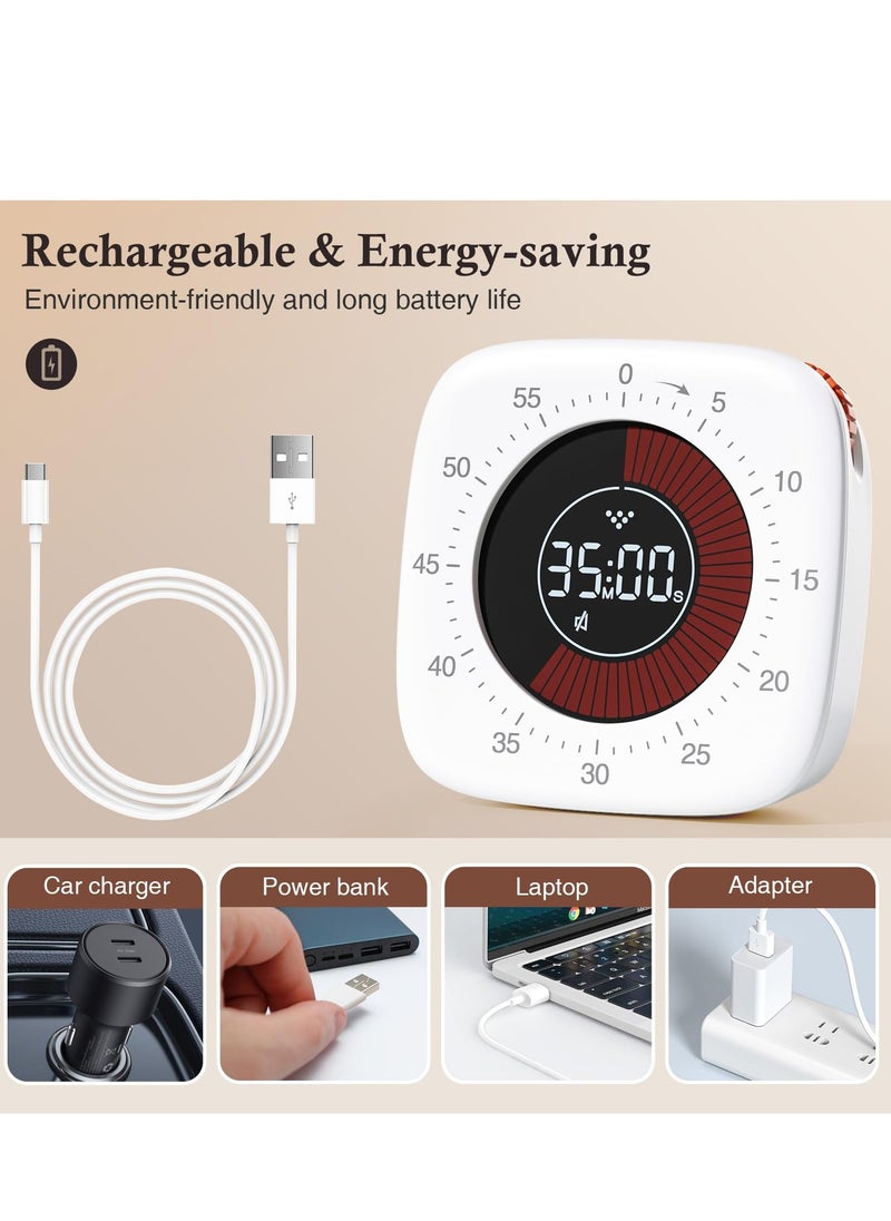 Excefore - Kids Classroom Timers, Kitchen Timer, Cooking Time Management, for Teaching, Meeting, Cooking, Working - Timer for Kids with Magnetic Backing, Foldable Legs, Hanging Hole - Image 1
