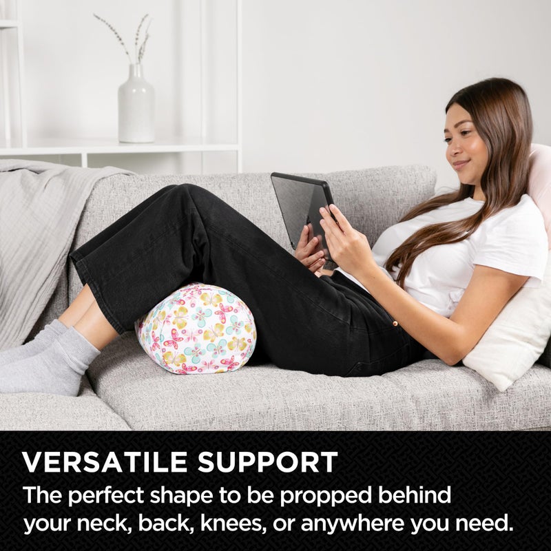 Brookstone Squishy FOM Cushion Pillow - The Original Stretchy, Comfy, Colorful Pillow for Neck, Lumbar Support, and Bed - for Sleeping, Car, Travel, Small, Butterflies, 12 x 7 Inches - Image 3