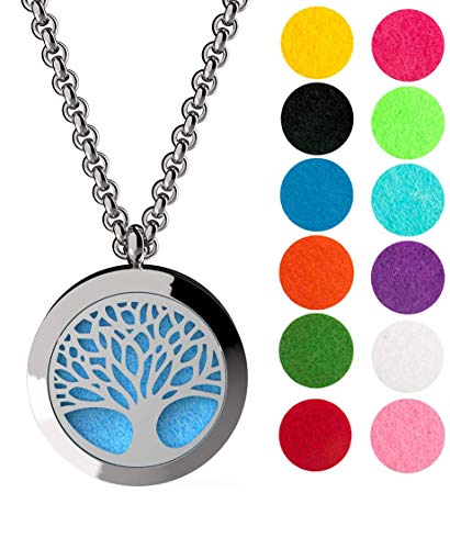 mEssentials Wild Essentials Tree of Life Essential Oil Diffuser Necklace Gift Set - Includes Aromatherapy Pendant, 24" Stainless Steel Chain, Refill Pads and 10 ml Bottle of Inner Calm 100% Essential Oil - Image 3
