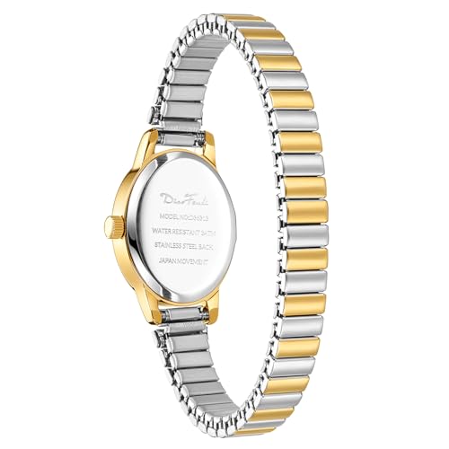 Diaofendi Petite Women's Easy Reader Watch, Analog Women Watch with Stainless Steel Expansion Band, Water Resistant (Two-Tone, M(5.9"-7.5")) - Image 4