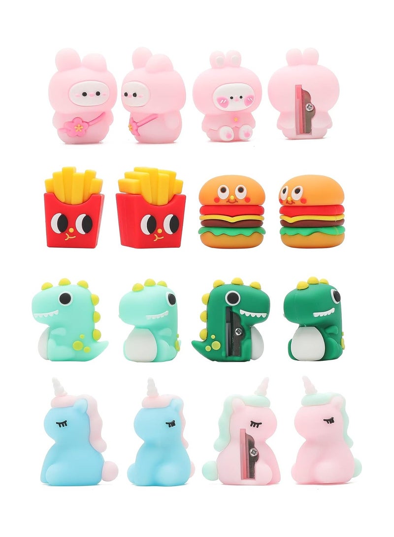 21-piece school supplies set (girls' zippered pencil case + 4 fluorescent colors + 12 colored pencils + pencil + eraser + sharpener + pen + 15 cm ruler) - Image 4