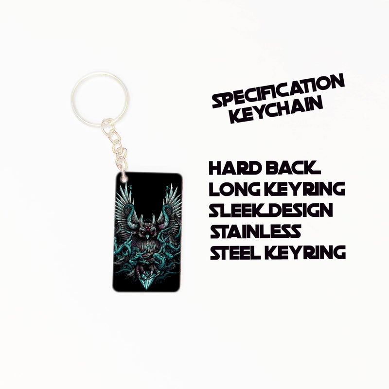 OUTFITQUE OUTFITQUE Premium (Pack of 2) Anime-300 Printed Long Keychain For Bike, Scooty, Car, MDF Keyholder - Image 3
