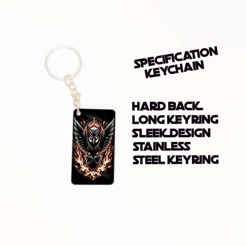 OUTFITQUE OUTFITQUE Premium (Pack of 2) Anime-300 Printed Long Keychain For Bike, Scooty, Car, MDF Keyholder - Image 2