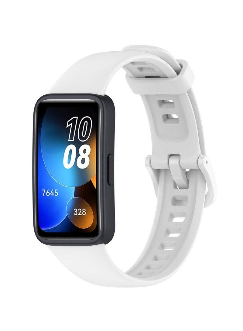 HW 3-Piece Classic Silicone Huawei Replacement Strap, Wristband Sport Strap, Suitable for Huawei Band 8/Band 9/Band 10, Waterproof, Sweatproof, Comfortable to Wear (White/Black/Green) - Image 2