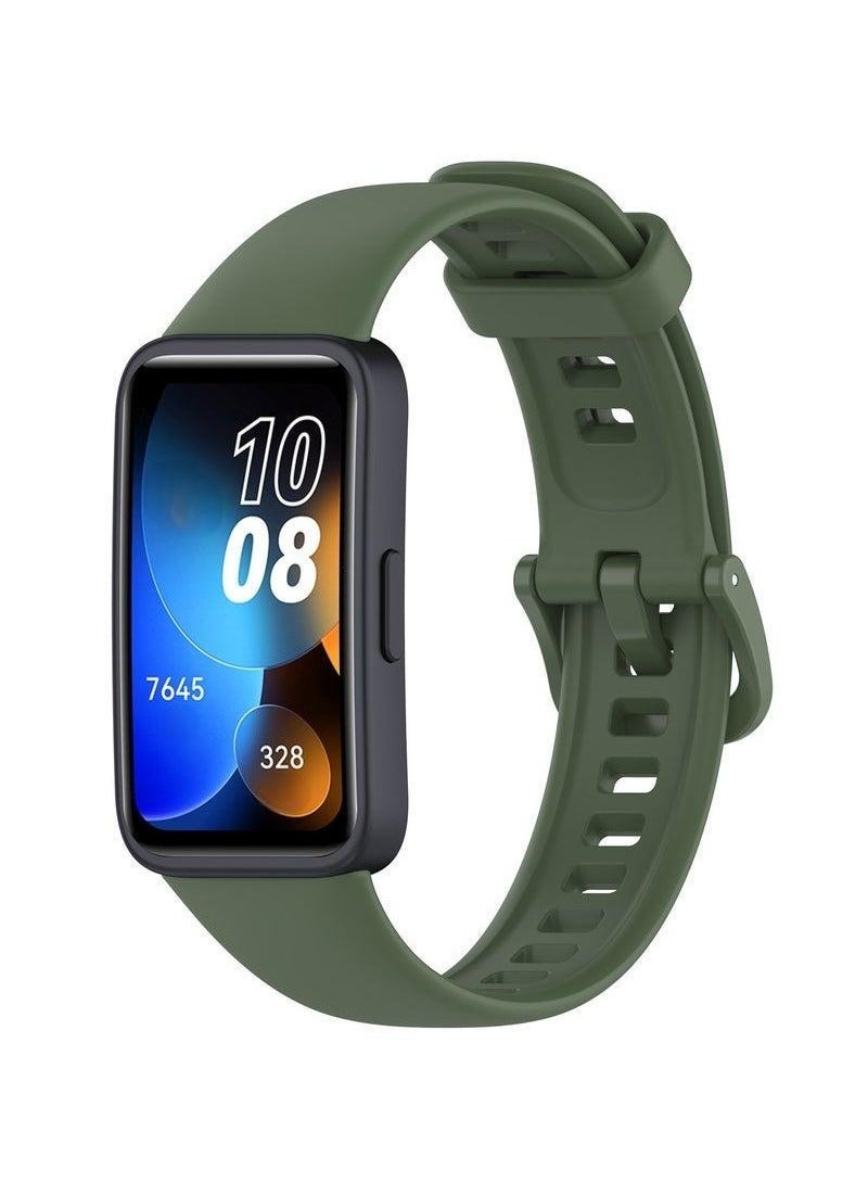 HW 3-Piece Classic Silicone Huawei Replacement Strap, Wristband Sport Strap, Suitable for Huawei Band 8/Band 9/Band 10, Waterproof, Sweatproof, Comfortable to Wear (White/Black/Green) - Image 4