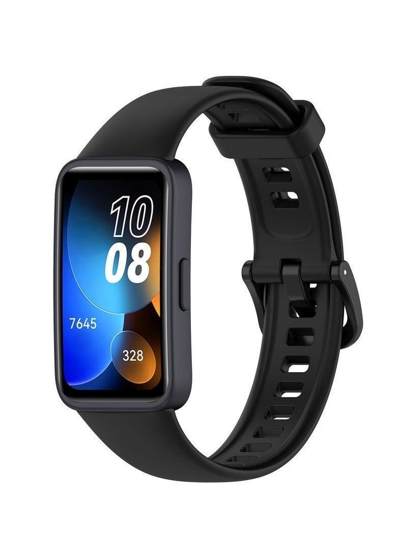 HW 3-Piece Classic Silicone Huawei Replacement Strap, Wristband Sport Strap, Suitable for Huawei Band 8/Band 9/Band 10, Waterproof, Sweatproof, Comfortable to Wear (White/Black/Green) - Image 3