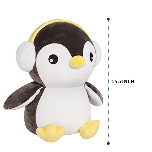 MMguai 16 Cute Penguin Stuffed Animals Large Brown Penguin Plush Cushions Pillow Toys Room Decor Soft Penguins Big Plushies Gift for Kids Girl Boy Birthday Christmas - Image 5