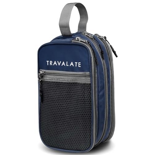 TRAVALATE Lightweight, Water-Resistant Toiletry Organizer Dopp Kit for Men and Women |Unisex Multipurpose Spacious Travel Accessories, Makeup Kit Bag -Blue - Image 1