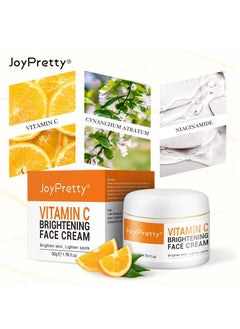 JoyPretty Vitamin C Cream Brightening Anti Aging Moisturizer for Face with Ascorbic Acid Reduce Appearance of Wrinkles Fine Lines Dark Spots & Acne 50g  - Image 2