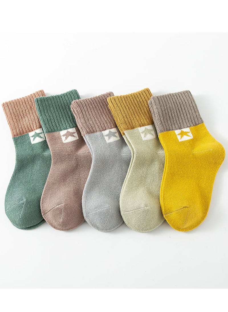 Generic - 5 pairs of children's socks combed cotton breathable children's socks - Image 1