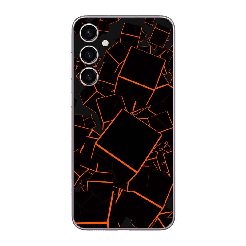 FCS Printed Designer Vinyl Mobile Back Skin Sticker for Samsung Galaxy A34 (Box Orange -63) - Image 1