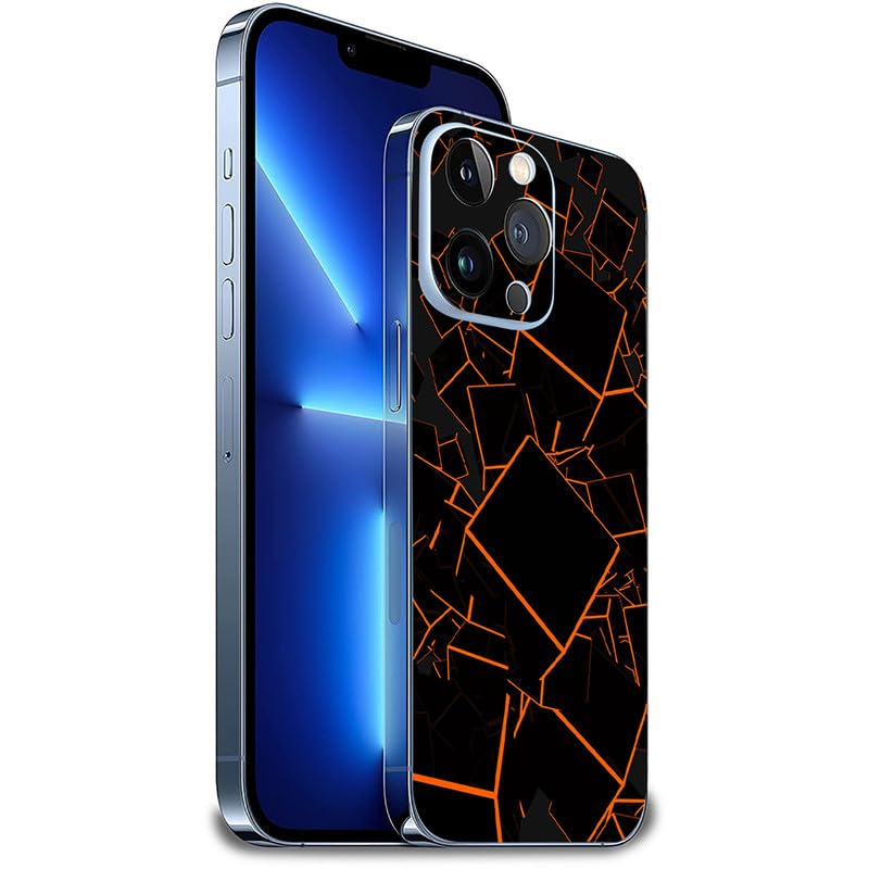 FCS Printed Designer Vinyl Mobile Back Skin Sticker for Samsung Galaxy A34 (Box Orange -63) - Image 3