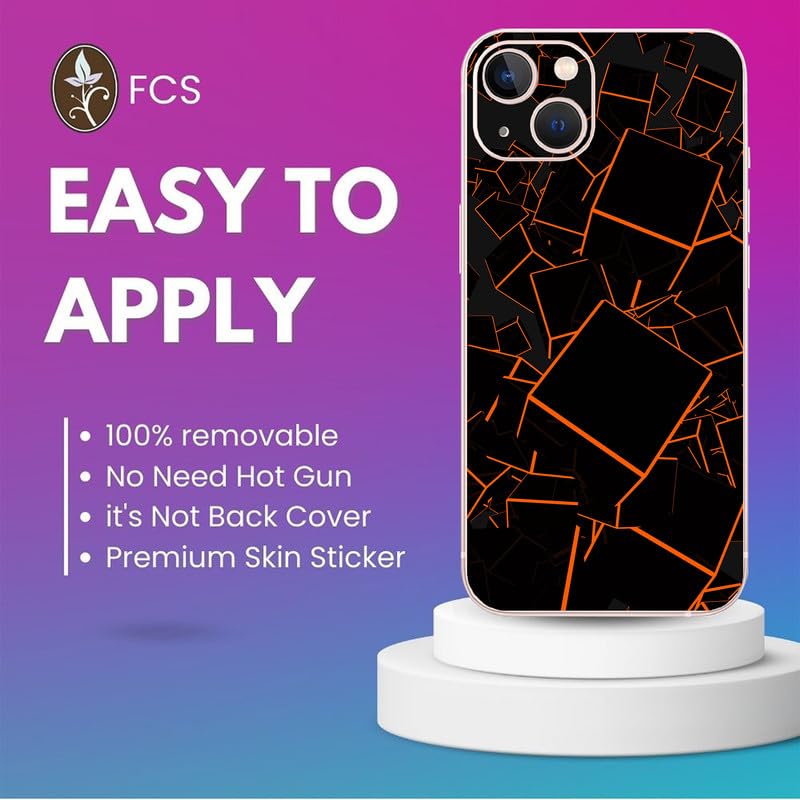 FCS Printed Designer Vinyl Mobile Back Skin Sticker for Samsung Galaxy A34 (Box Orange -63) - Image 4