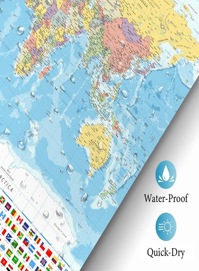 iTapnoom World Map Shower Curtain, Map of The World with National Educational Fabric Shower Curtains Set for Bathroom Boys Girls Kids Map Bath Decor with Hooks 72 X 72 Inch - Image 5