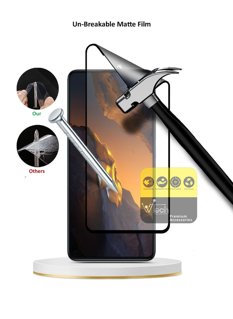 Wtech Itel RS4 2024 Nano Ceramic Matte Anti Fingerprint Full Glue Full Cover Matte Flexible Screen Protector (MSCNMN) - Clear/Black - Image 2