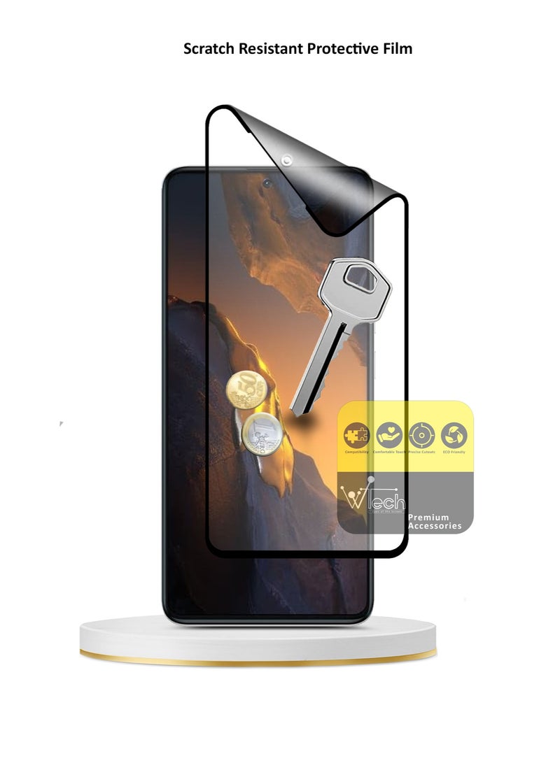 Wtech Itel RS4 2024 Nano Ceramic Matte Anti Fingerprint Full Glue Full Cover Matte Flexible Screen Protector (MSCNMN) - Clear/Black - Image 5