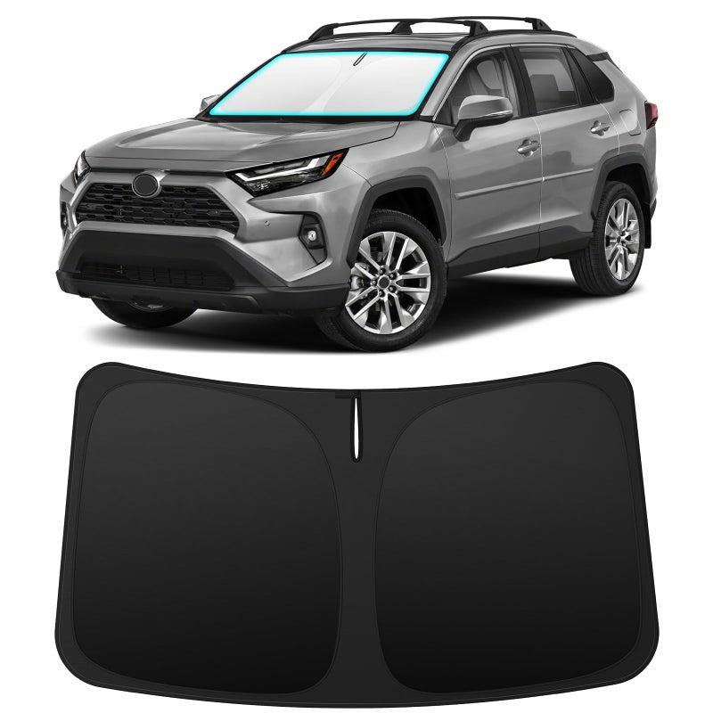 INSAUTO Foldable Windshield Sun Shade for Toyota RAV4 RAV4 20192025 Heat  UV Protection Car Sunshade with Storage Bag Keep Interior Cool  Easy Installation