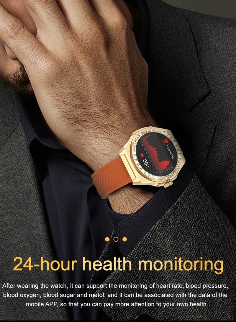 AROAQ LG72 Pro Max Smart Watch, 300mah Battery HD AMOLED Health Monitoring Smart Watch, IP68 Waterproof Smart Wrist Watch With Blood Oxygen ECG Heart Rate And Body Temperature Monitoring, (Orange) - Image 5