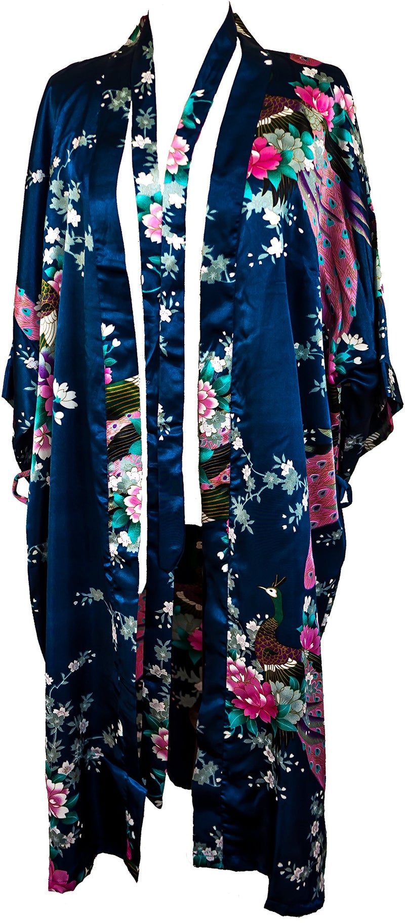 CCcollections Long Kimono Robe for Women, Premium Lightweight Peacock Bridesmaid Robe, Bridal Shower, Birthday Women’s Gift - Image 4