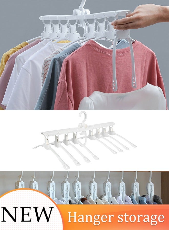 8 Tier Portable Folding Clothes Hangers Multifunctional Non Slip Hanger Save Space Storage Clothes Drying coat hanger for Wardrobe Jacket Coat Sweater Trousers Shirt - Image 1